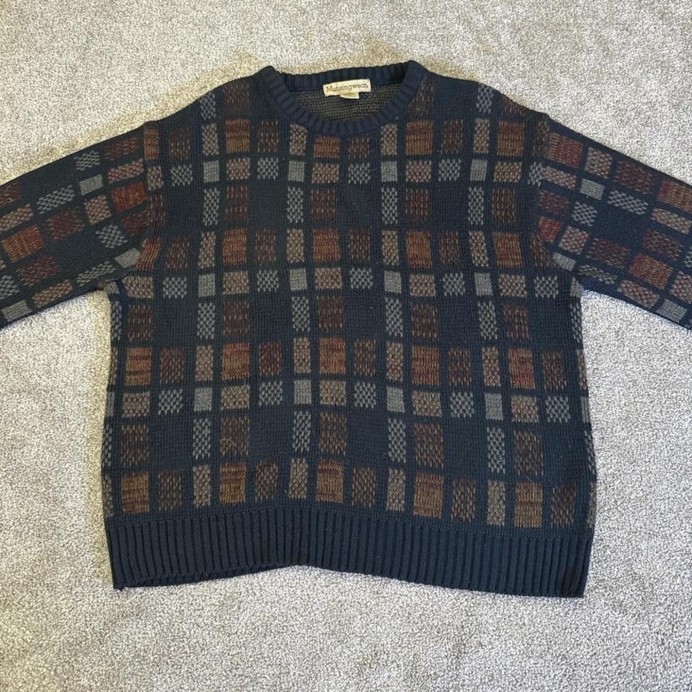 Munsingwear Knit Sweater Large Classic Vintage Penguin Logo Pullover - Picture 4 of 7